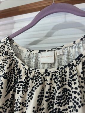 Zac & Rachel Cream Blouse with Black Animal Spot Print